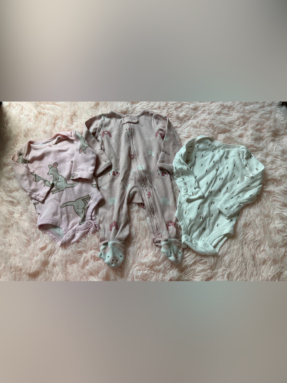Baby girl long sleeve onesie bundle- 3 months